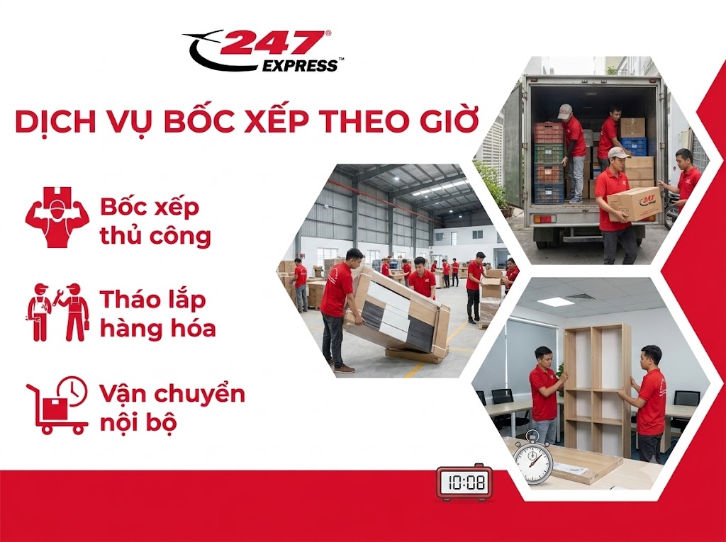 Dịch Vụ Bốc Xếp Theo Giờ Giá Rẻ, Nhanh Chóng | 247 Express